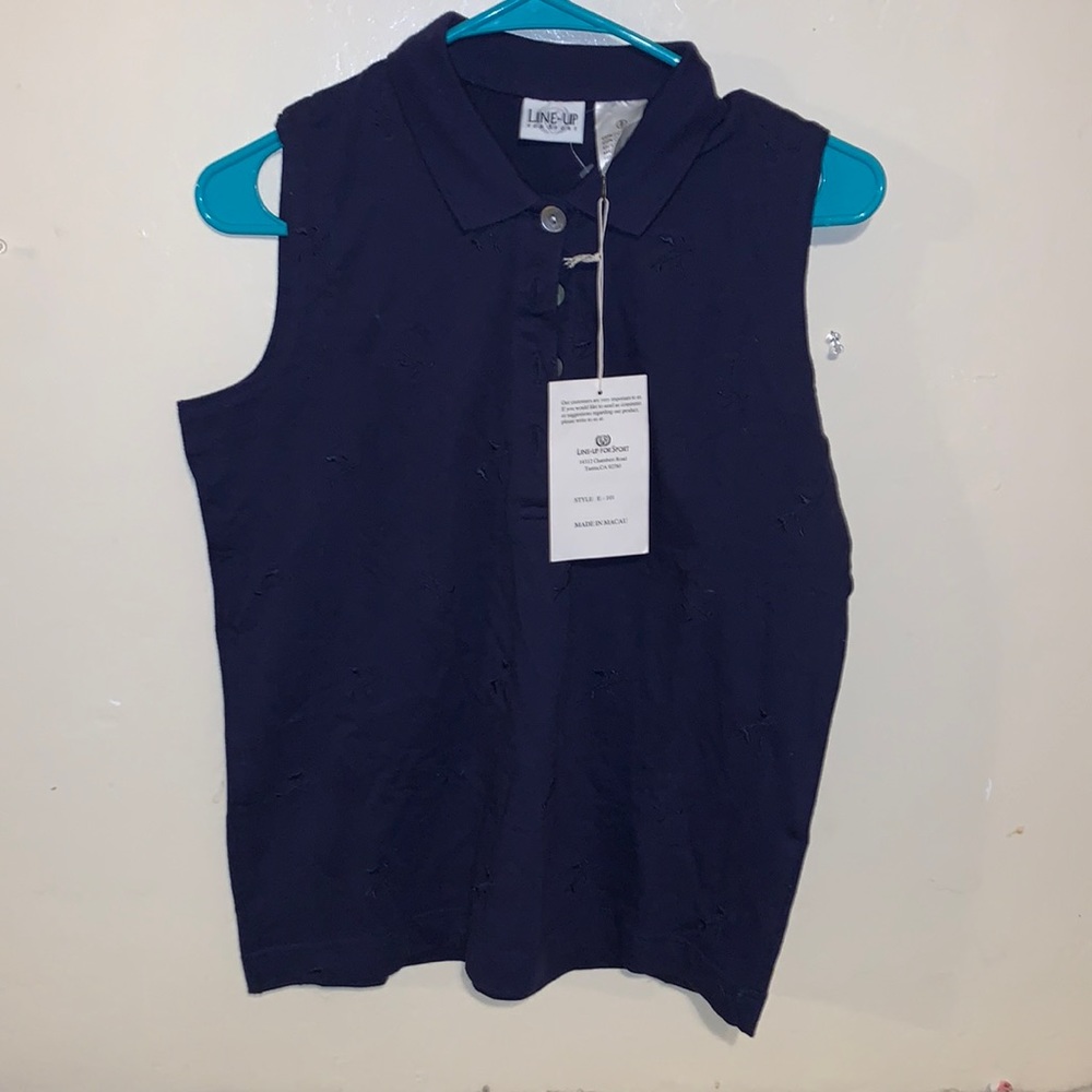 Line-Up for Sport embroidered blue TankTop nwt